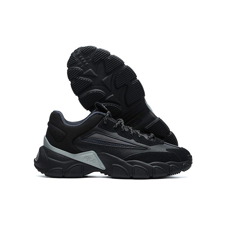 Fila Fashion Sneakers Fabric Layered Cowhide Casual Sports Low-Top Lifestyle Shoes Men Sneakers Black F12M144120FBI