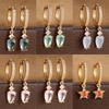 2PCS New Design Stainless Steel Heart Hoop Earring Vintage Metal Cubic Zirconia Piercing Earrings for Women Fashion Jewelry Gift