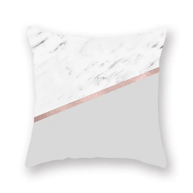 Rose Pink Geometric Marble Cushion Covers Hot Modern Nordic Decorative Throw Pillow Covers Sofa Car Seat Home Pillowcase 45*45Cm
