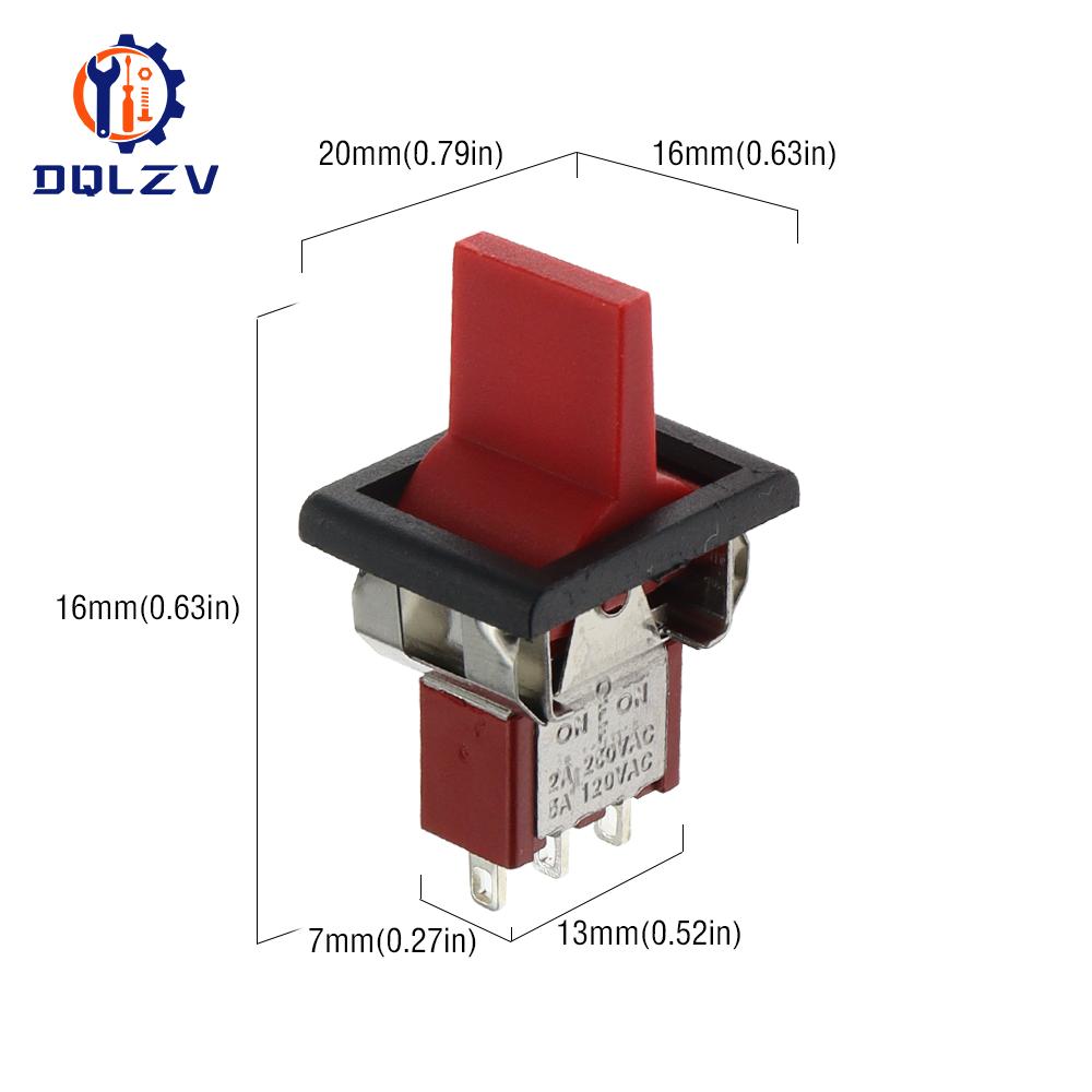 SPDT DPDT Reset Latching Toggle Switch RLS-102 5A 125V 3A 250 AC Mini 3 6PIN ON-ON ON-OFF-ON Rocker Switch Lights Motors