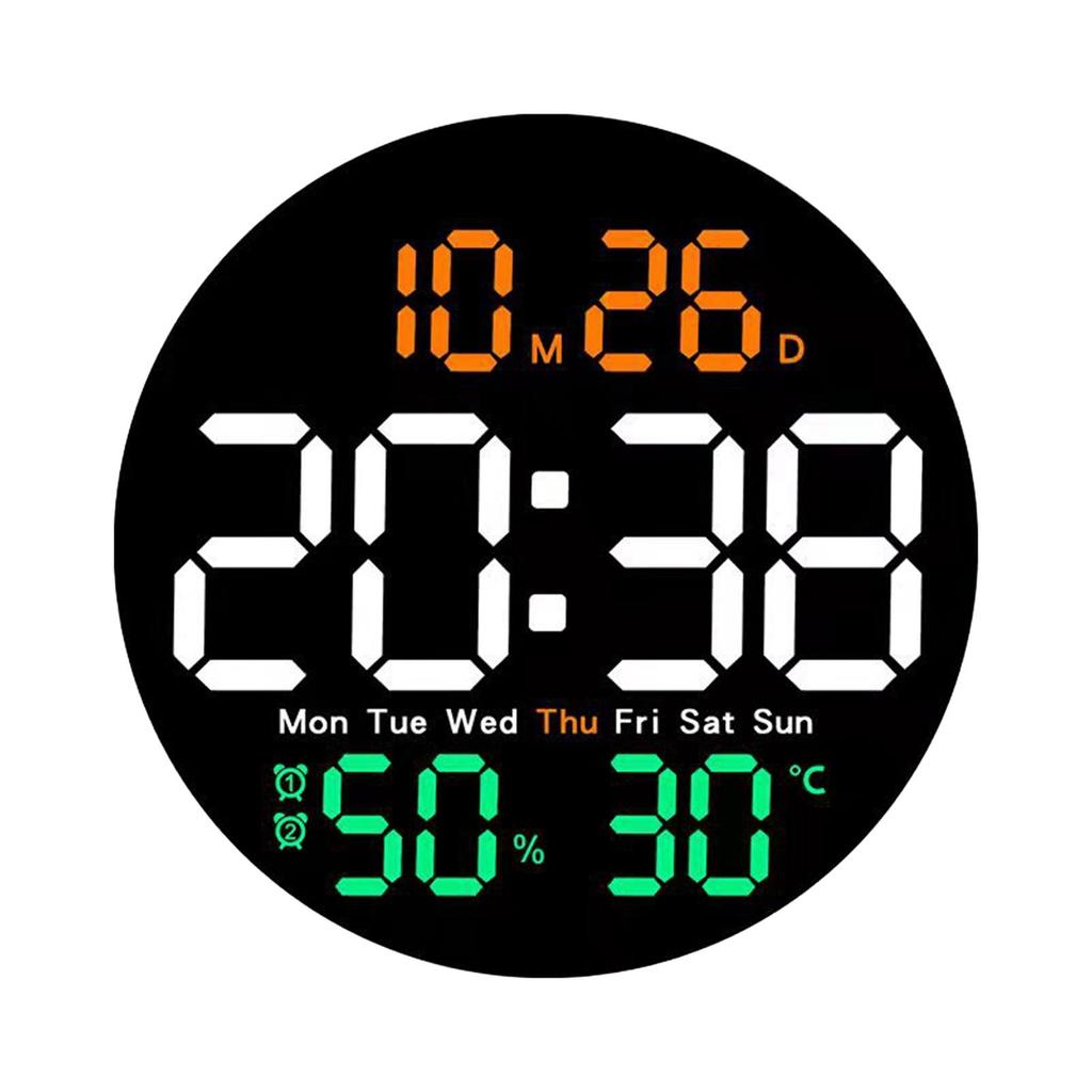 Digital Wall Clock Temperature Meter Mute Remote Control Digital Alarm Clock