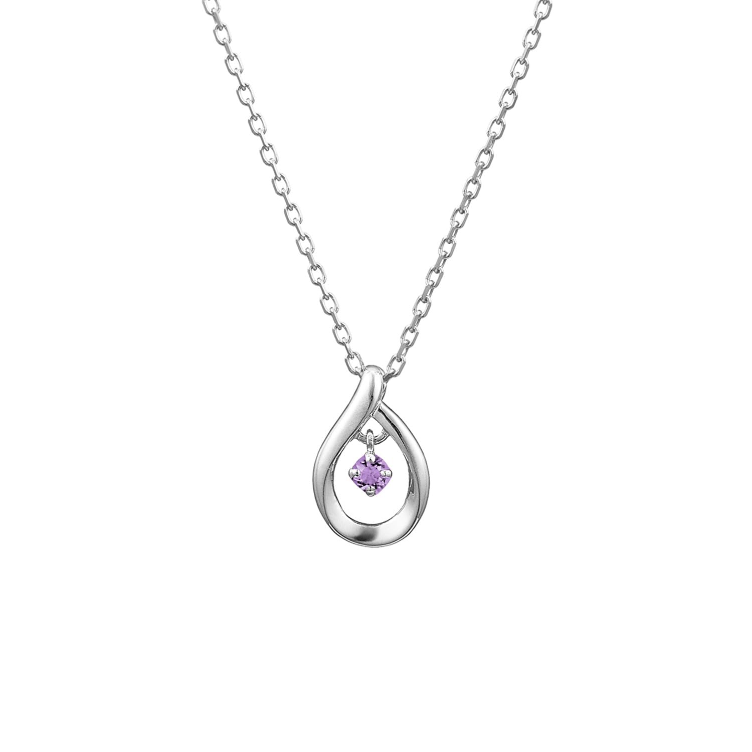 

Офіційне срібне намисто Droplet Amethyst 111814121801 Подарунок на день народження, ювілей, Різдво. Включає футляр для ювелірних виробів. 4℃ [Йондо Сі] [Лютий