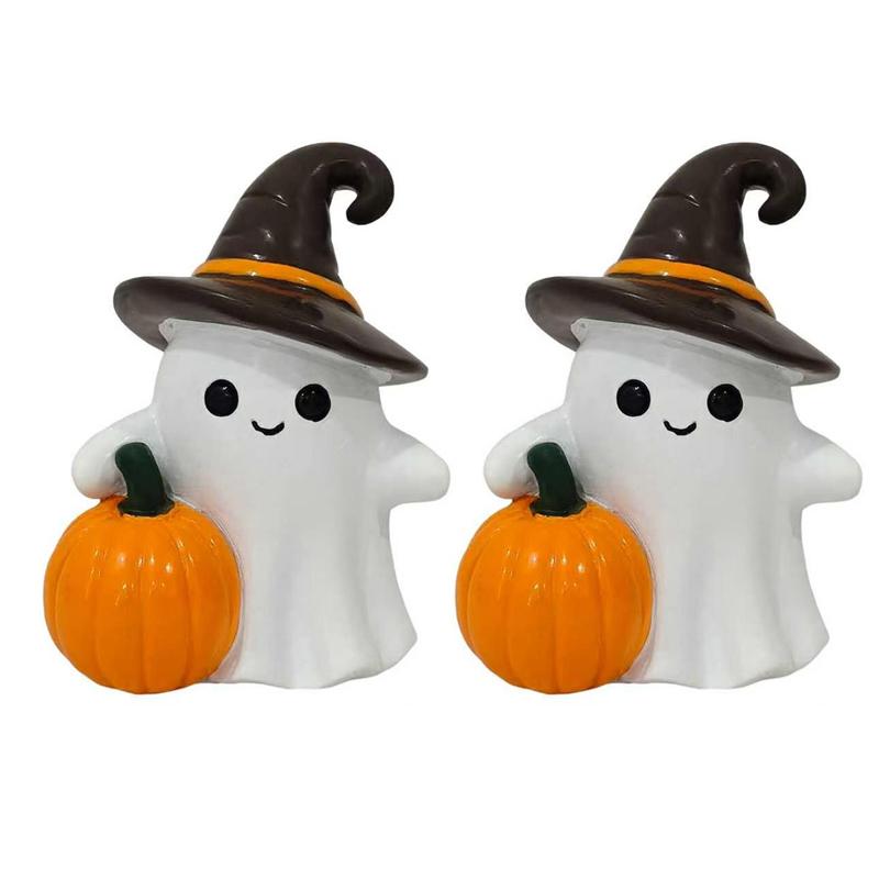 Xiaomi Cute Halloween Ghost Pumpkin Resin Figurine Mini Desktop Craft Ornament Spooky Home Party Decoration Gift Photo Shooting Props