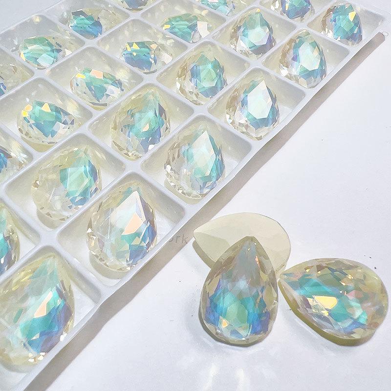 K9 13x18mm Teardrop Mocha Diamond Acetate Jewelry DIY Accessories