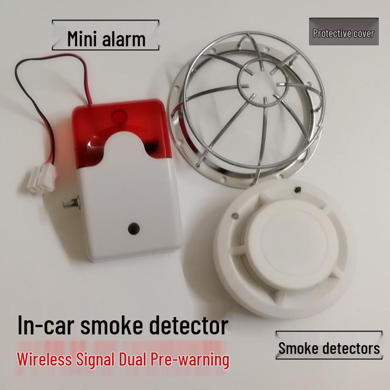 24V Truck Smoke Detector: 110dB Adjustable Sound Fire Prevention Alarm Electrical 10x5cm