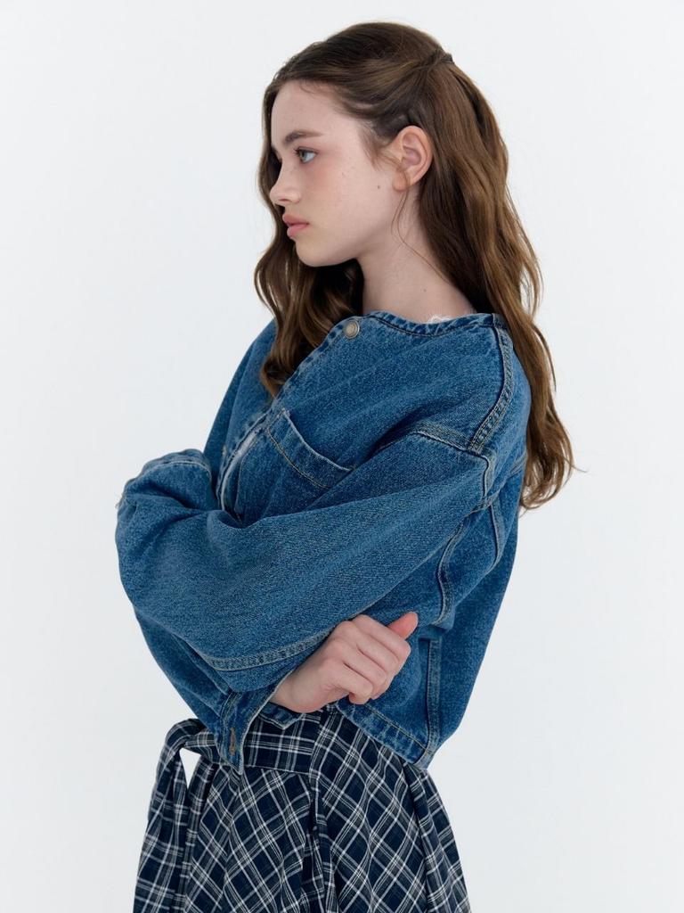 Fabricseoul Denim Round Jacket