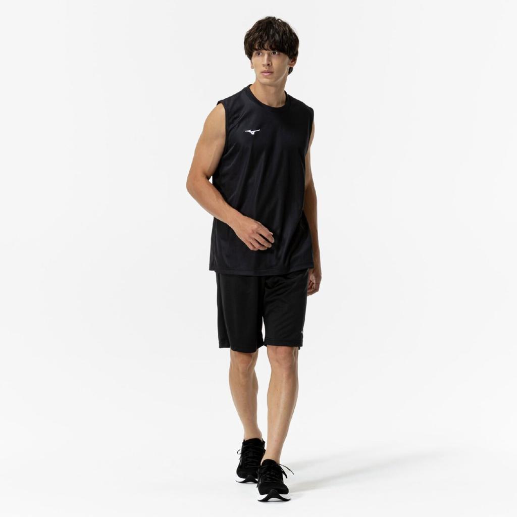 Training Wear Navi Dry Tank Top Sleeveless Shirt Sweat Absorbent Quick Drying Innerwear Underwear 32MAC199 [Mizuno] Black/White