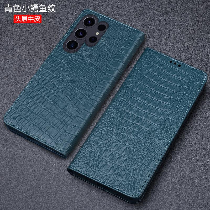 Luxury Genuine Leather Wallet Business Phone Case For Samsung Galaxy S24 Ultra Plus Cover Credit Card Money Slot Cover Holster