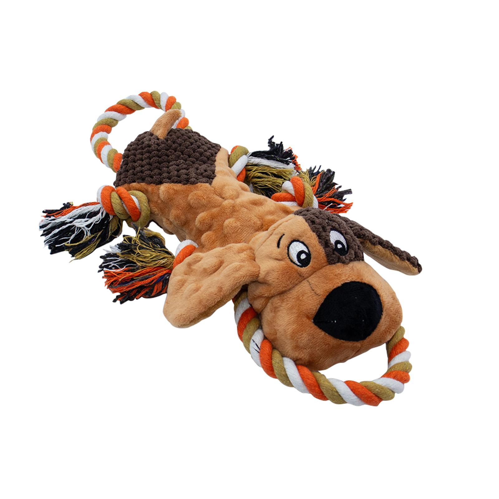 

Плюшевые игрушки для собак с веревкой, пищалкой и шуршащей бумагой – Интерактивная пищащая жевательная игрушка для крупных собак и щенков – Прочная игрушка для питомца для перетягивания каната и упражнений One Size