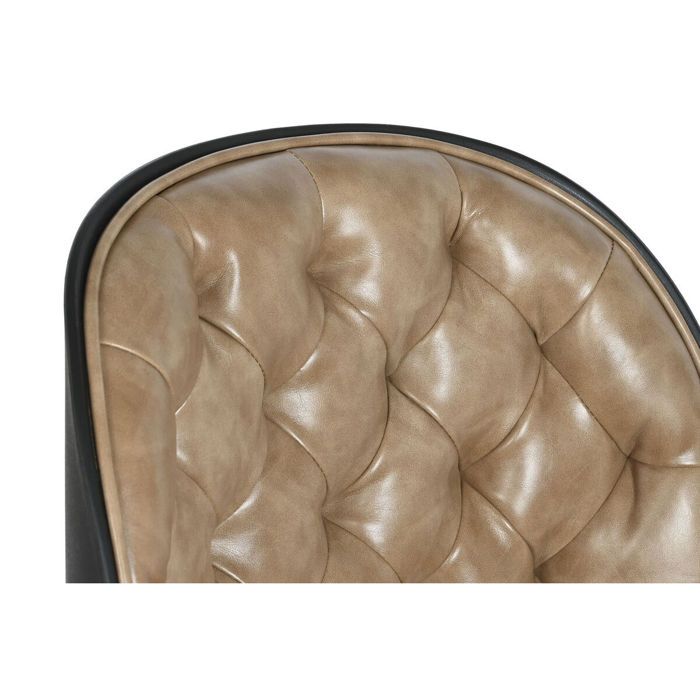 Chaise de bureau - DKD Home Decor - Polypropylène - Vintage - 1 place - Noir/Marron clair