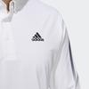 Adidas Logo Striped Long Sleeve Slim Fit Polo Shirt Men Tops White HA3124