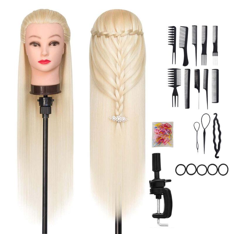 High Temperature Fiber Wig Mannequin Head for Hairdressing and Haircutting Training