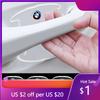 BWT1 4pcs Car Door Handle Bowl Sticker Protective Film Anti-collision Anti-Scratch Sticker For 50th M E46 E90 E60 F30 F10 E36 G20