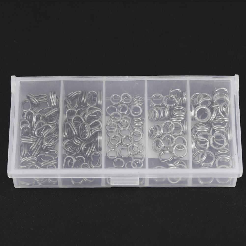 200pcs Stainless Steel Double Split Ring Connector Fishing Tackle Accessories