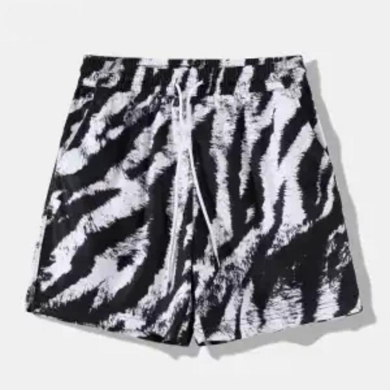 Мужские фиолетовые шорты с цветочным принтом, эластичный пояс, повседневные летние пляжные шорты S