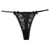 Invisible Womens Lace Seductive Sexy Thong Double Thin Strap Bow Ruffled Low Waist Lingerie Underpant