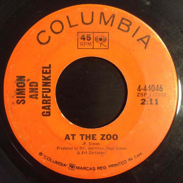 7inch Record SIMON GARFUNKEL At The Zoo The 59th Street Bridge 444046 Columbia 1967 Canada Rock Used
