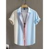 The New Men's Short-sleeved Shirt for Summer 2025 Features a Casual Fashionable Comfortable and Soft 3D Pattern Print