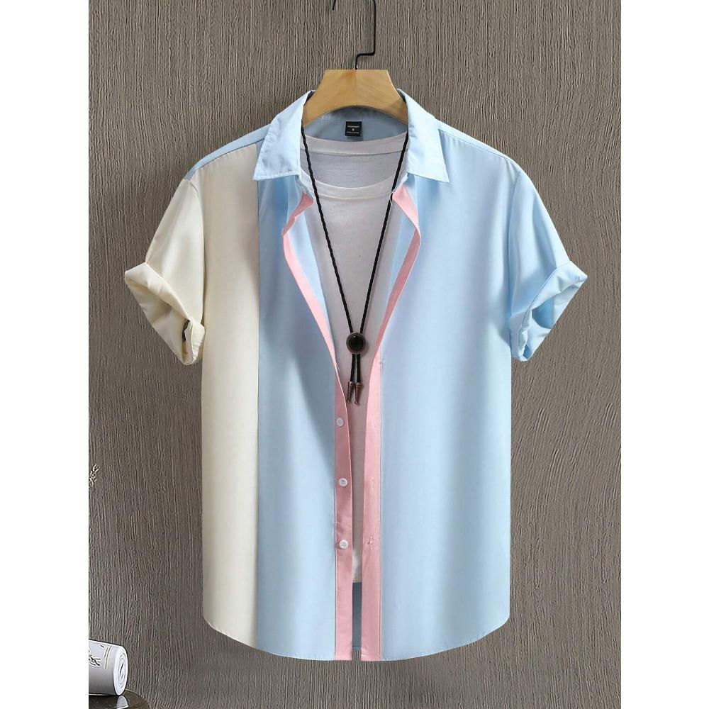The New Men's Short-sleeved Shirt for Summer 2025 Features a Casual Fashionable Comfortable and Soft 3D Pattern Print