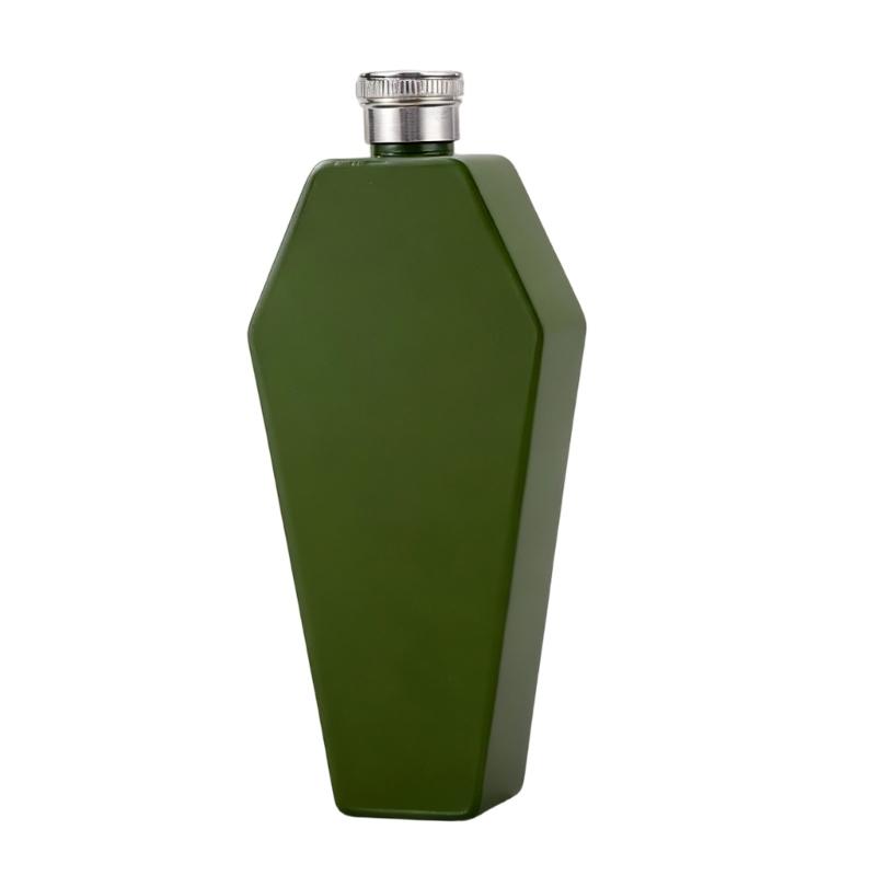 Modern Geometric Shape Pocket Size Liquor Bottle Rustproof 304 Nonrust Steel Materials Ideal For Business Trip And Adventure