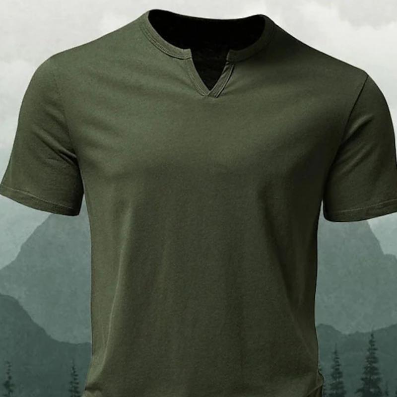 

Весенне-летняя мужская повседневная футболка с v-образным вырезом XXL армия зеленый