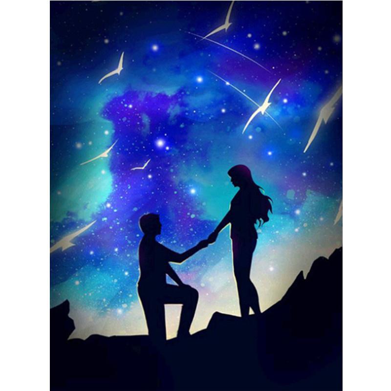 5D DIY Diamond Painting Blue Sky Universe Diamond Embroidery Cross Stitch Kit Full Rhinestone Mosaic Home Decor