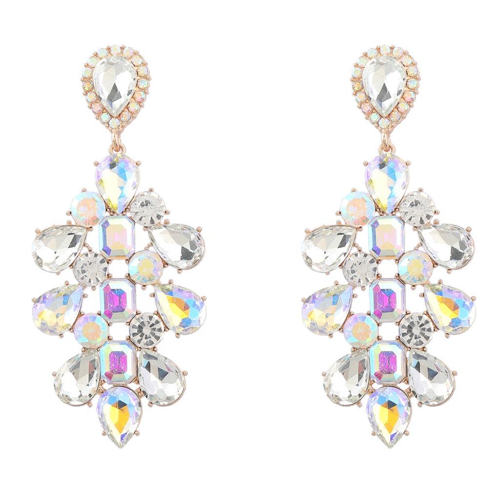 Pinkdudu Fashion Alloy Rhinestone Flower Drop Earrings European Personality Earrings For Women PD858