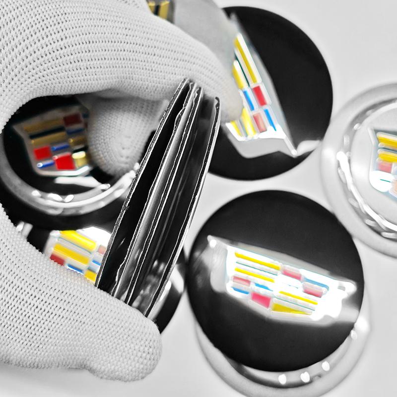3D 4pcs 56mm 60mm 65mm Car Wheel Center Hub Cap Stickers Decal For Cadillac CTS DTS STS XTS ATS BLS SLS Deville CT5 CT6 XT5 XT6