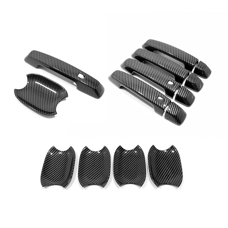 For GWM Great Wall WEY Tank 300    ABS Carbon Fiber Car Door Handle Cover Door Bowl Frame Trims Decorative Sticker