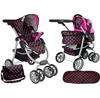 Leantoys Doll Stroller 2-in-1 Pram