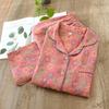 New Arrival SpringSummer Pajama Set 100 Cotton Fragmented Flower Long-cut Sleeved Pants Two Piece Buckle Set Ladies