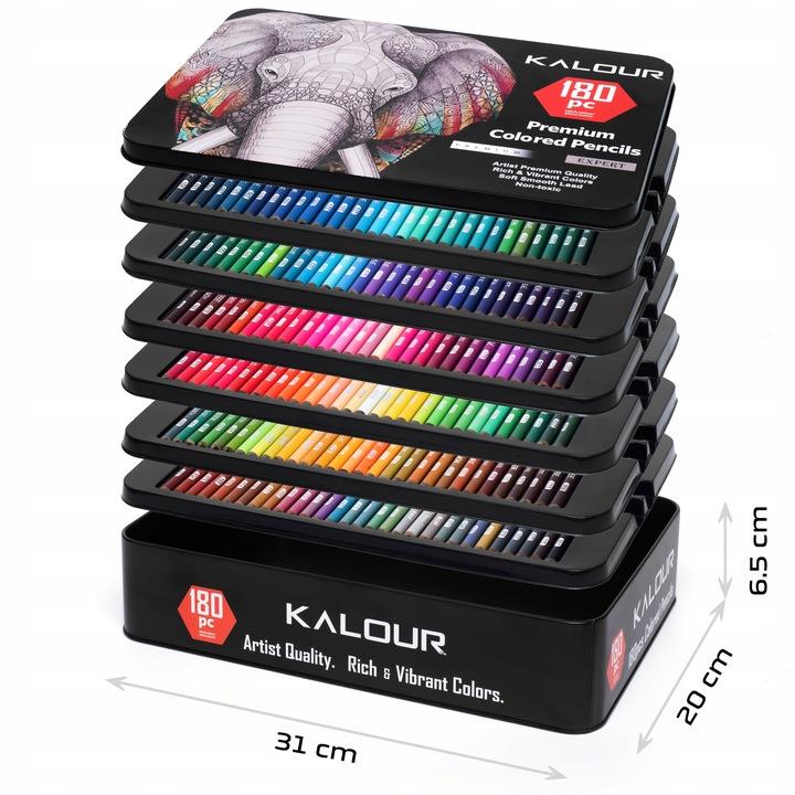Kalour Lot de 180 crayons de couleur professionnels