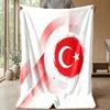 Türkei Fußball Bedruckte Flanelldecke Hautfreundlich Warm Dekorativer Überwurf für Innen Couch Bett Tägliche Nutzung