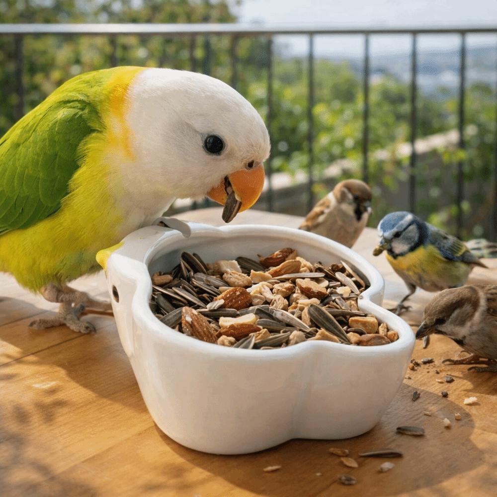 Cage Accessories Bird Shaped Ceramic Pet Bowl Anti-Tip Large Capacity Hamster Food Bowl Smooth Parrot Water Bowl Pet Feeding
