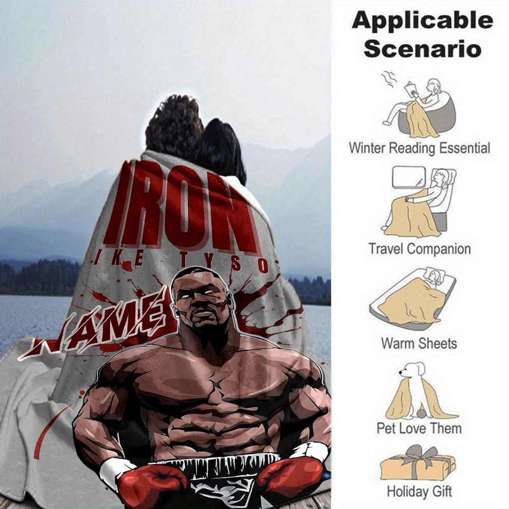 Iron Mike Tyson Boxing Fighter Four Seasons Blanket Customized With Your Name Lightweight And Warm Perfect Gift For Home Office Camping Sofa Travel
