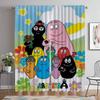 Anti-mosquito Curtains for Camera Les Barbapapa Home Interior Curtains 2 Pieces Living Room Curtain Partition Tulle for Bedroom