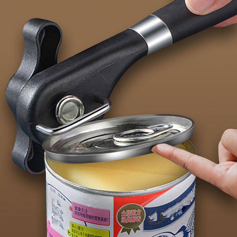 Safe Cut Can Opener, Smooth Edge Can Opener Handheld, Food Grade Stainless Steel Cutting Can Opener for Kitchen and Restaurant