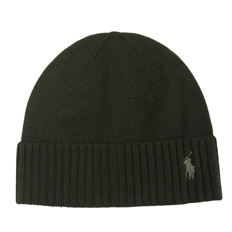 

[Polo Ralph Lauren] Knit Cap knit hat men s ladies POLO beanie (JP, alphabet, Free Size, olive) [product]