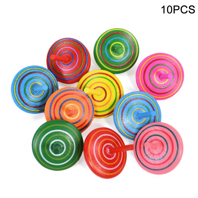 

10/20Pcs Colorful Wooden Gyro Mini Spinning Toys Kids Birthday Party Favors Gift for Guests Pinata Goodie Bag Filler Finger Game
