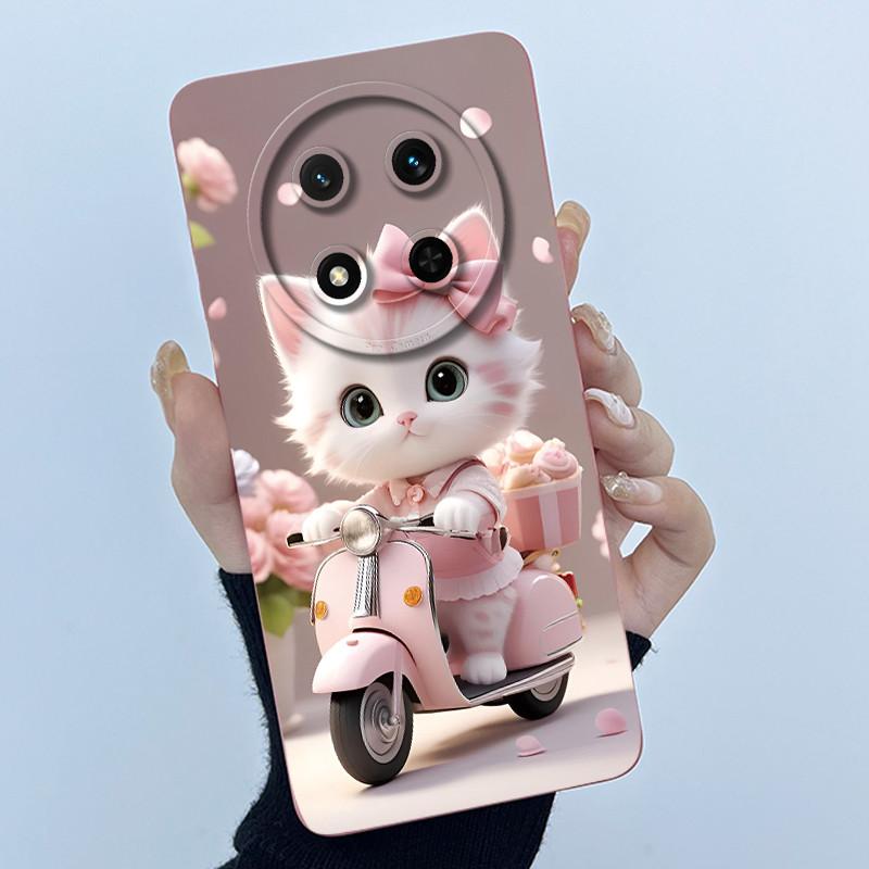 For Honor Magic 7 Lite Case Cute Cartoon Liquid Silicone Camera Lens Protector Phone Cases For Honor Magic7 Lite 5G Back Cover
