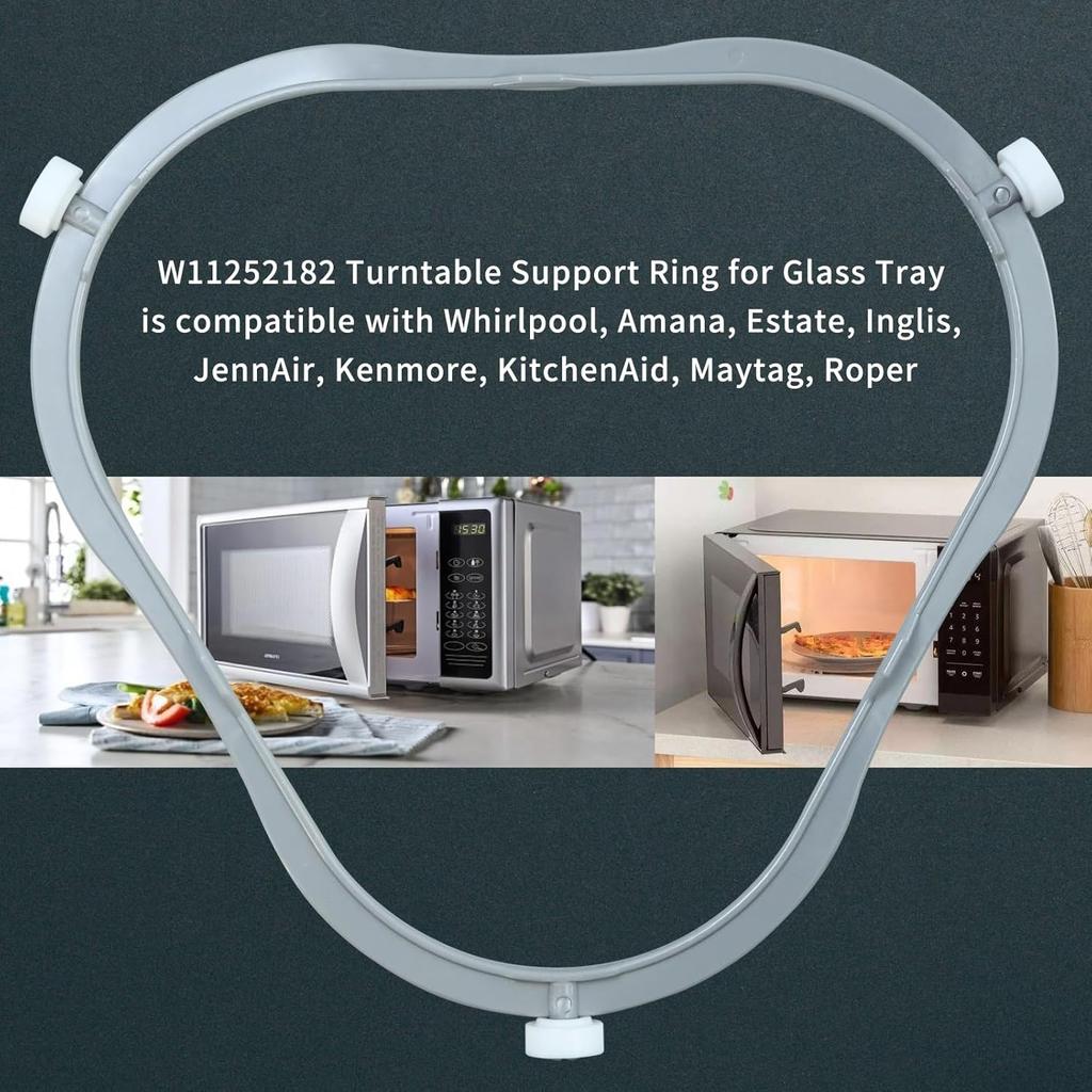 Upgraded W11252182 & 8206227 Microwave Turntable Support Ring Replacement, Glass Tray Support - Compatible Amana Kenmore Whirlpool Microwave Parts -