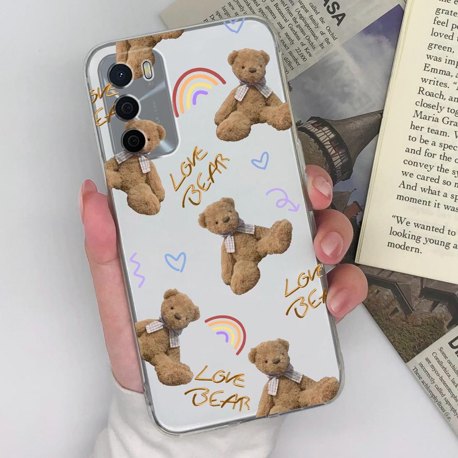 Phone Cases For Oppo A16 A16S A15 A15S A17 A17K A35 A58 Fashion Colorful Love Heart Pattern New Upgrade Clear Silicone Screen Protector For Oppo Shell