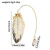 Feather Shape Metal Bookmark With Feather Pendant Pagination Mark  Book Lovers Writers Readers