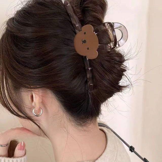 Cute Bear Hair Claw Clip Women Lovely Cartoon Shark Clip Back Head Bun Hair Accessories