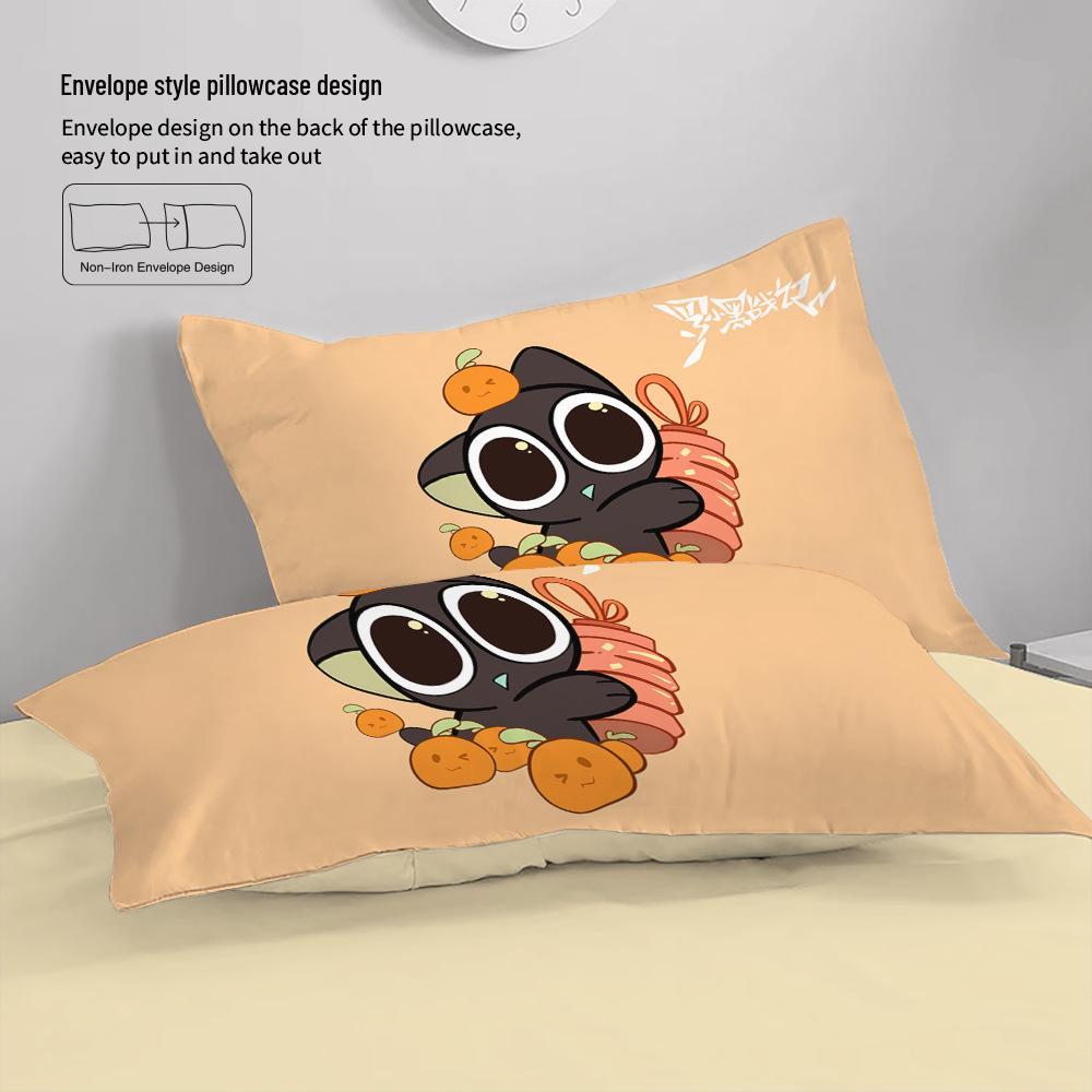 Luo Xiaohei Cotton Cartoon Anime Bedding Set for Kids - Duvet & Bed Sheet - Ideal for Dorms