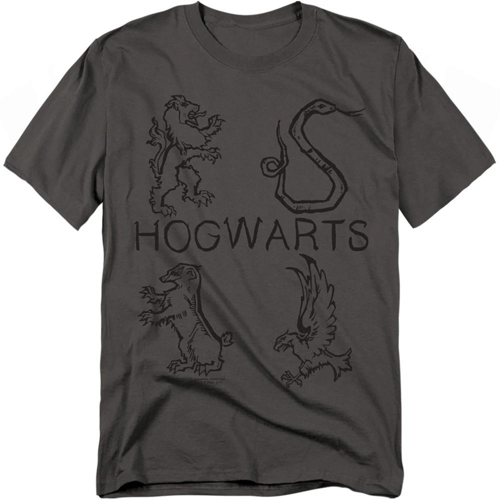 Harry Potter - Literary Crests -  Unisex Short Sleeve Children s T-shirt - Gray 100