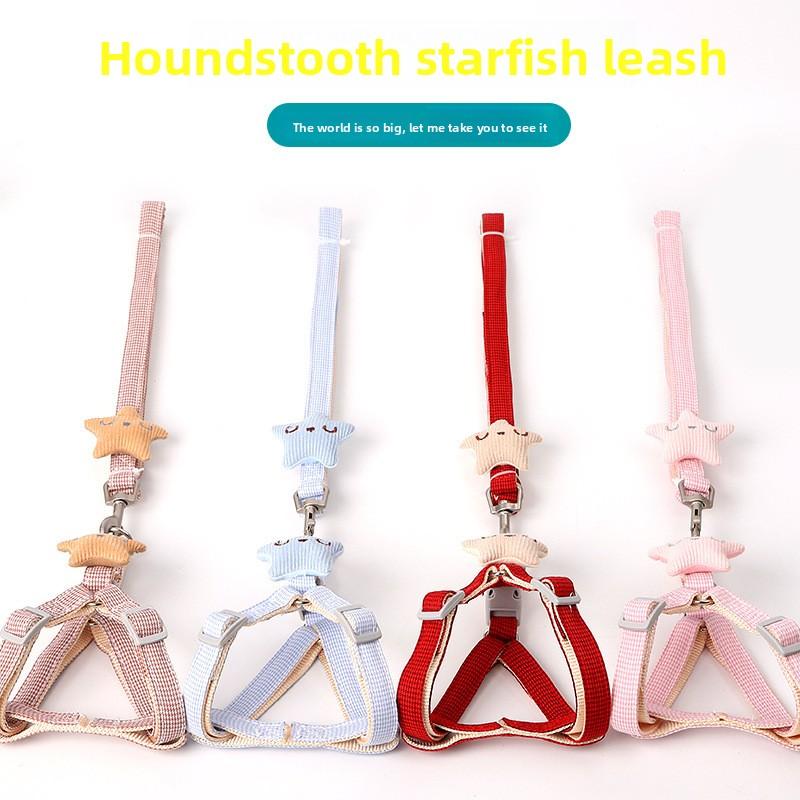 Nueva Correa para Perro con Patrón de Mil Pájaros Estrella de Mar Sonriente Estilo Pecho-espalda Correa para Perro