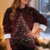 Women's Casual Fashion Round Neck Plus Velvet Thickened Christmas Print Sweatshirt