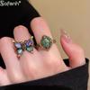 1PC Vintage Y2k Demon Heart Zircon Opening Adjustable Rings For Women Vintage Personality Rings Party Jewelry Accessories Gifts