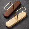 V Shape Walnut Wood Coffee Filter Holder - Espresso Drip Paper Storage Rack, Reusable Filter Type